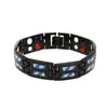 Pulseira Magnética Popular da Moda com Duas Fileiras Moda Europeia e Americana Masculina Pulseira com Adesivo de Fibra de Carbono Exclusivo para Vendas Transfronteiriças