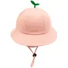 Sombrero de Pescador Infantil para Primavera y Otoño Versión Coreana de Primavera y Verano Dibujos Animados Lindas Niñas de Hierba Sombrero Cubeta Sombrero de Sol para Bebé
