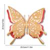 Adhesivo de pared de mariposa hueca tridimensional 3D de cuatro capas, mariposa de papel nacarado, decoración para fiestas navideñas, bodas, hogar