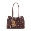 Bolso de Mano de Lunares de Nicho para Mujer 2026 Nuevo Simple Elegante Bolso de Hombro Único Cruzado Bolso Tote de Gran Capacidad para Viaje