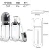 Tubo de Brillo de Labios Personalizado de 7 ml con Tapa Plateada, Forma Ovalada Plana, Cabezal Pequeño de Pincel, Tubo Vacío, Se Puede Imprimir con Logo