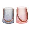 Vaso Satchel Simples Escandinavo Personalizado para Exportação Corda de Couro Pote de Vidro para Armazenamento Decoração de Sala de Estar Ornamentos