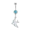 Joyería para piercing de estilo ins minimalista de moda con diseño de pájaro y llama, infinito, circonita, para ombligo, aro para ombligo, tachuela para ombligo, transfronteriza europea y americana, sexy