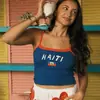 Chal Casual de Primavera 2026 Europeo y Americano para Mujer, sin Mangas, Cuello Redondo, Estampado de Letras Simple
