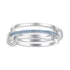Anillo Corazón de Plata de Ley S925 con Circonita Transfronterizo Europeo y Americano Anillo de Plata de Ley de Gama Alta Nicho Fila de Anillos de Plata Trenzada con Diamantes