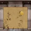 Nova Divisória de Tela Estilo Chinês 2025, Tela Dobrável Móvel Simples para Sala de Estar e Quarto, Tela Inspirada em Zen Contra a Porta, Parede Falsa