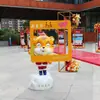 Escultura de Tigre de Año Nuevo 2022 Red Social Tienda de Centro Comercial Puerta Decoración de Año Nuevo Tigre del Zodiaco Grande de Dibujos Animados Adornos de Piso