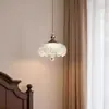 Lámpara colgante de mesita de noche, 60% nueva, lámpara de dormitorio de lujo moderno de mediados de siglo, luz colgante artística vintage acogedora para barra de bar, estructura de hierro