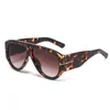 Gafas de Sol de Moda Oversize para Mujer Lujo Tendencia Montura Grande Una Pieza Gafas con Letra T Clásico Retro Lentes Gruesos