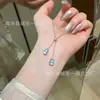 Atacado de fábrica pequeno vermelho departamento material perigoso natural azul água cabaça dupla pingente de jade s925 incrustação de prata design pequeno e fresco
