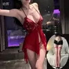 Lencería sexy transfronteriza, camisón sexy de tirantes de mariposa, caliente y seductor, malla transparente, tentación sin espalda, conjunto sin extracción