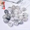 Cabello negro natural Cristal Piedra rodante turmalina negra cabello Cristal piedra bruta piedra de moler piedra para pecera decoración de maceta decoración del hogar
