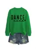 Dance Mama Amazon Ebay Site Independente Casual Simples Versátil Feminino Outono e Inverno Novo Moletom com Gola Redonda