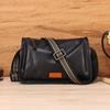 Bolso de Hombro para Hombre de Cuero Curtido Vegetal, Bolso Cruzado de Piel Genuina, Bolso Mensajero, Bolso Casual Versátil para Hombre
