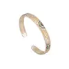 Novo bracelete estilo chinês com flor arabesco pintada a ouro para mulheres, esmalte fosco, design aberto, estilo nacional, bracelete artístico e étnico