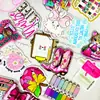 Parche de Gatito Helado de Dibujos Animados Acrílico Lindo Huevo Helado Pizarra Joyería DIY Brillo Fino Crayón Manzana