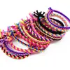 Ligas Tejidas Hechas a Mano Estilo Coreano para el Cabello de Niños, Cuerdas y Bandas para el Cabello Trenzadas y Anudadas de Alta Elasticidad de Colores