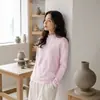 Fábrica de Ropa Fuente 26 Otoño Nuevo Talla Grande Mujer Adelgazante Cuello Medio Alto Manga Larga Camiseta Básica Personalización Rápida
