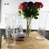 Vaso hexagonal de vidrio transparente hidropónico rico bambú lirio manualidades para el hogar adornos de flores