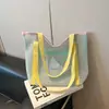 Bolsa Tote Grande de Nova Coleção 2026 Transfronteiriça com Design Único Color-Blocking e Malha Vazada, Bolsa de Ombro e Bolsa de Mão Casual Tendência
