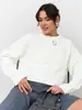 Suéter tejido de punto casual de estilo holgado transfronterizo con cuello redondo para mujer, chaqueta pullover de color liso para otoño e invierno, top versátil
