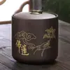 Bote de té de arcilla púrpura, tarro de cerámica grande para almacenamiento, tarro para té blanco Pu'er, tarro sellado, caja de embalaje para té