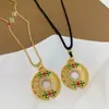 Loja de ouro com ouro de areia Changle pingente de fivela de segurança joias esmaltadas banhadas a ouro joias estrela colar de corda preta feito à mão