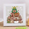 Oferta Especial Pintura de Diamantes Hecho a Mano Regalo Navideño Pintura Decorativa Venta al por Mayor 5D Gato Niños Mascota Linda Marco Creativo de Exhibición con Marco