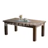 Mesa Baja Pequeña Rectangular de Madera de Olmo Estilo Wabi-Sabi Minimalista para Uso Doméstico, Mesa de Café Rectangular para Sala de Estar de Casa de Huéspedes, Mesa Lateral de Madera Natural para Sofá