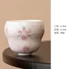 Xícara de chá de cerâmica pintada à mão com cor sob esmalte, xícara mestra, conjunto de chá Kung Fu, rosa, de alto valor, especial para mulheres, tampa de bule, tigela