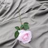 Flor de rosa individual flor de simulación de boda rosa redonda arreglo floral para auditorio de boda guía de camino flor de mesa flor para llevar decoración del hogar flor artificial