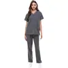 Nuevos Uniformes de Hospital con Cuello en V Lavables a Mano para Mujer de Amazon, Ropa Elástica de Secado Rápido para Enfermeras, Ropa de Trabajo para Salón de Belleza de Mascotas