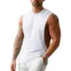 Colete Fitness Masculino Estilo Americano Jovem Elástico Sem Mangas Camiseta Tendência Cor Sólida Regata Esportiva Masculino Verão Masculino