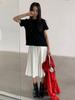 6up Otoño Temprano Estilo Coreano Minimalista Color Sólido Camiseta de Algodón Manga Corta Guangzhou 13 Líneas Nuevo Modelo Versátil Multicolor Top para Mujer 50099