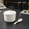 Olla de Estofado de Alta Gama para Hotel Cerámica Doméstica Impermeable Olla de Estofado Comercial con Bobina y Tapa Tazón Olla Pequeña para Estofado Olla para Sopa Taza para Sopa