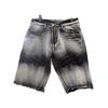 Bermudas de mezclilla casuales de verano para hombre, holgadas, estilo coreano, modernas, con diseño de bloques de color para ropa de trabajo y deportes