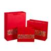 Stock Listo del Fabricante Estilo Chino de Año Nuevo Bolso de Mano Rojo Estampado Bolsa de Regalo Bolsa de Papel de Regalo Souvenir Mayoreo