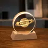 Lámpara de noche de cristal para escritorio, adorno creativo de cristal, lámpara ambiental de mesita de noche, pequeño regalo para maestros en la ocasión del inicio de clases