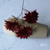 3 Flores Artificiales de Dalia Grandes para Decoración de Boda, Flores de Seda Vintage Otoñales Café Naranja para Arreglo de Pasillo de Boda Ramo