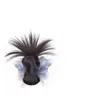 Peluca de Cabeza de Bola de Plumas de Pollo Estilo Tinta Azul Nuevo para Mujer Clip Ambiente Bajo Recogido de Cabello Bolsa para el Cabello Peluca Bolsa para el Cabello