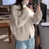 Suéter de lana trenzado grueso para otoño e invierno para mujer, cárdigan de punto con doble cremallera, abrigo suéter de corte holgado, top de punto trenzado de ochos