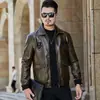 Chaqueta de Cuero con Forro de Polar para Hombre 2023 Otoño e Invierno Tendencia Coreana Moda Motociclista Chaqueta de Cuero de Aviador Chaqueta Cálida con Forro de Polar