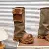 Botas de montar altas hasta la rodilla Melard de suela gruesa para mujer, botas western de caña alta estilo retro adelgazantes para mujer