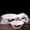 Tazón de porcelana mejorada con cerámica para gallo clásico nostálgico de la vieja escuela Tazón de Arroz para patas de cerdo tazón de pollo Tazón Cubo Tazón de Desayuno vajilla vintage