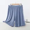 Calça de pijama de modal para mulheres, caimento solto de verão, plus size, calça de casa de verão, shorts de segurança simples de cor sólida