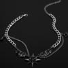 Dark Wind Mang Star Gem Asas incrustadas de diamantes Hip-hop Street Colar para homens e mulheres Niche Design Personalidade Colar de alta qualidade