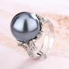 Nuevo anillo de perla Nanyang Ao blanco platino gris anillo de apertura ajustable moda viajero en stock venta al por mayor mujeres