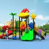 Equipamento de Playground Infantil Grande Porte Transfronteiriço, Combinação de Escorregador de Plástico e Balanço para Parque Comunitário