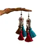Pendientes de Borla Coloridos Retro Estilo Étnico Nostálgicos de Palacio Bohemian Personalidad Versátiles Ganchos para Orejas para Mujeres