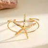 Pulsera Doble Capa Hueca de Estrella Estilo Metal Transfronterizo Europeo y Americano, Pulsera Retro Exquisita y de Moda, Joyería de Gama Alta de Nicho